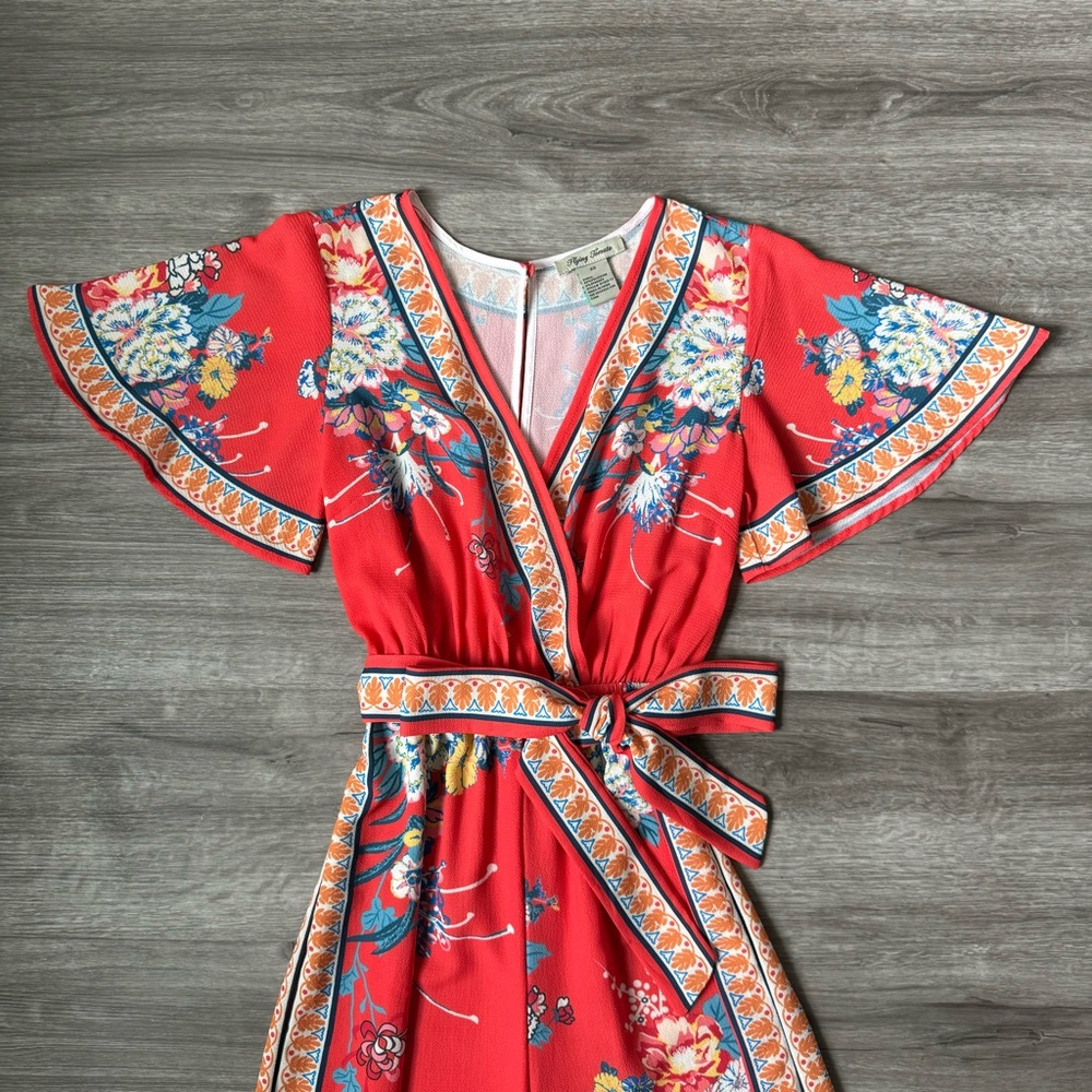 Flying Tomato Floral Tie Waist Jumpsuit Extra Small